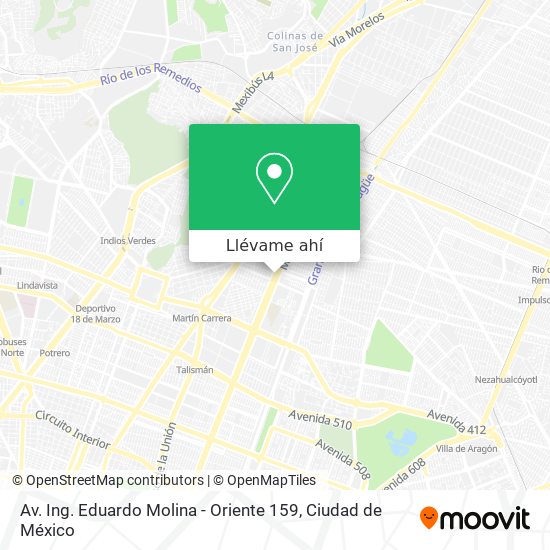 Mapa de Av. Ing. Eduardo Molina - Oriente 159