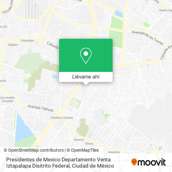 Mapa de Presidentes de Mexico Departamento Venta Iztapalapa Disitrito Federal