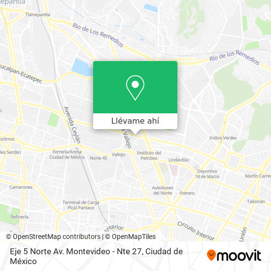 Mapa de Eje 5 Norte Av. Montevideo - Nte 27