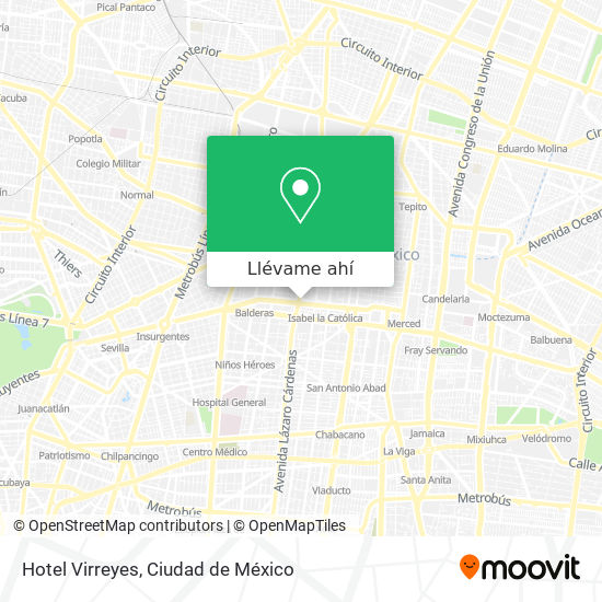 Mapa de Hotel Virreyes