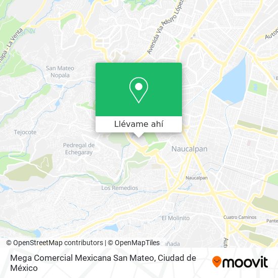 Mapa de Mega Comercial Mexicana San Mateo