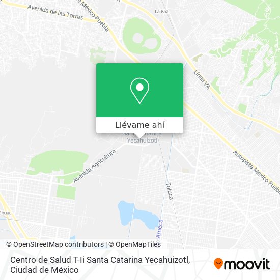 Mapa de Centro de Salud T-Ii Santa Catarina Yecahuizotl