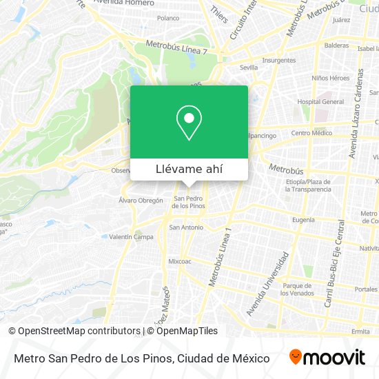 Mapa de Metro San Pedro de Los Pinos