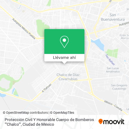 Mapa de Protección Civil Y Honorable Cuerpo de Bomberos ""Chalco""