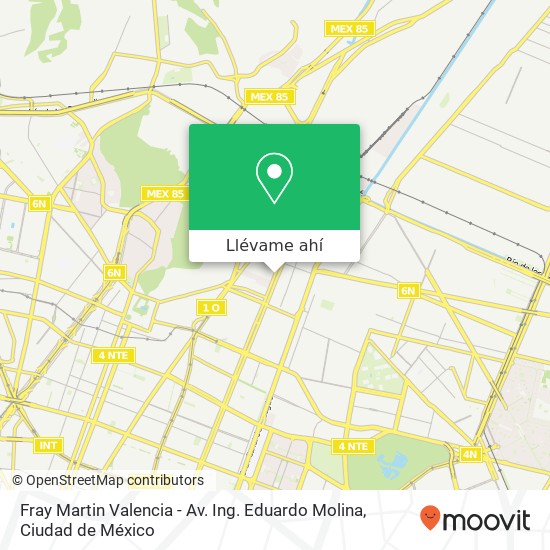 Mapa de Fray Martin Valencia - Av. Ing. Eduardo Molina