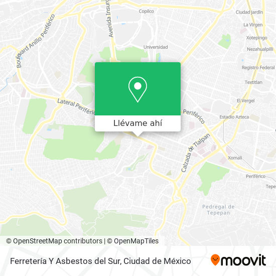 Mapa de Ferretería Y Asbestos del Sur