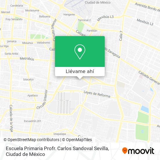Mapa de Escuela Primaria Profr. Carlos Sandoval Sevilla