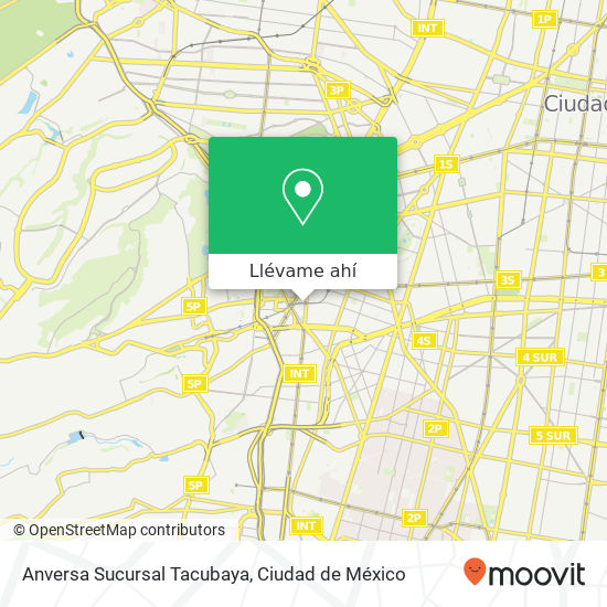 Mapa de Anversa Sucursal Tacubaya