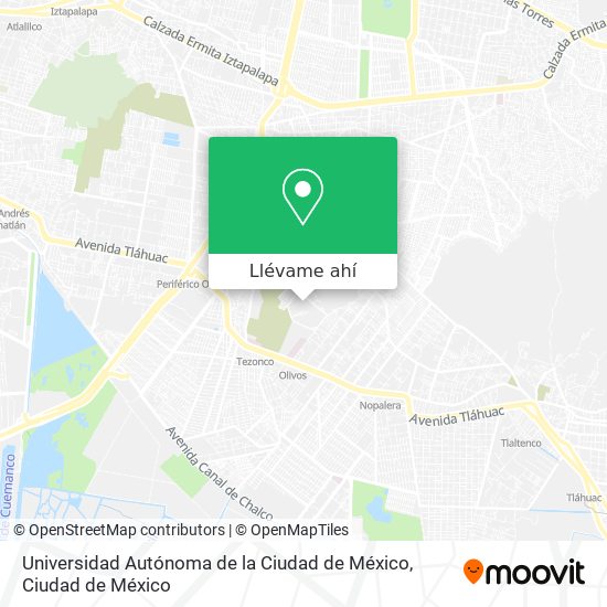 Mapa de Universidad Autónoma de la Ciudad de México