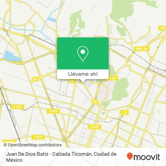 Mapa de Juan De Dios Batiz - Calzada Ticomán