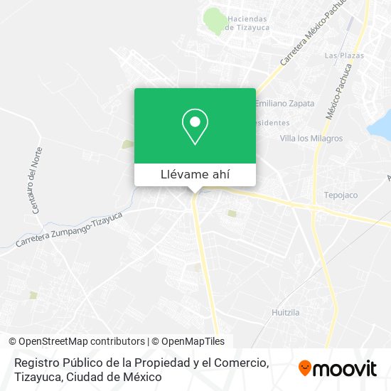 Mapa de Registro Público de la Propiedad y el Comercio, Tizayuca