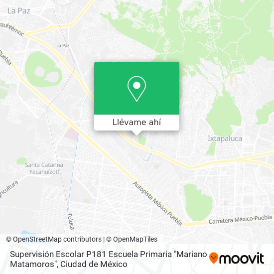 Mapa de Supervisión Escolar P181 Escuela Primaria "Mariano Matamoros"