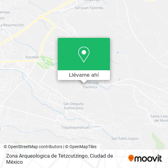 Mapa de Zona Arqueologica de Tetzcutzingo