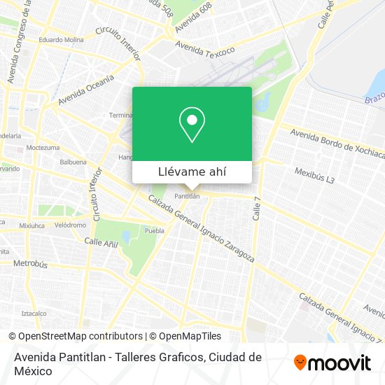 Mapa de Avenida Pantitlan - Talleres Graficos