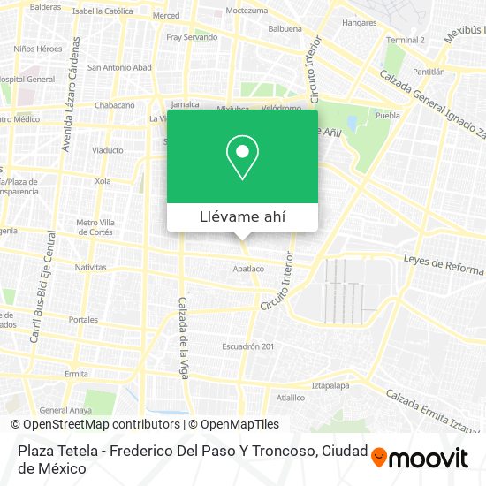 Mapa de Plaza Tetela - Frederico Del Paso Y Troncoso