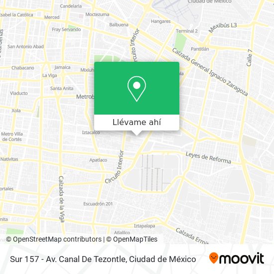 Mapa de Sur 157 - Av. Canal De Tezontle