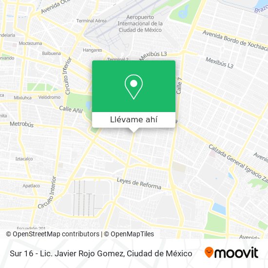 Mapa de Sur 16 - Lic. Javier Rojo Gomez