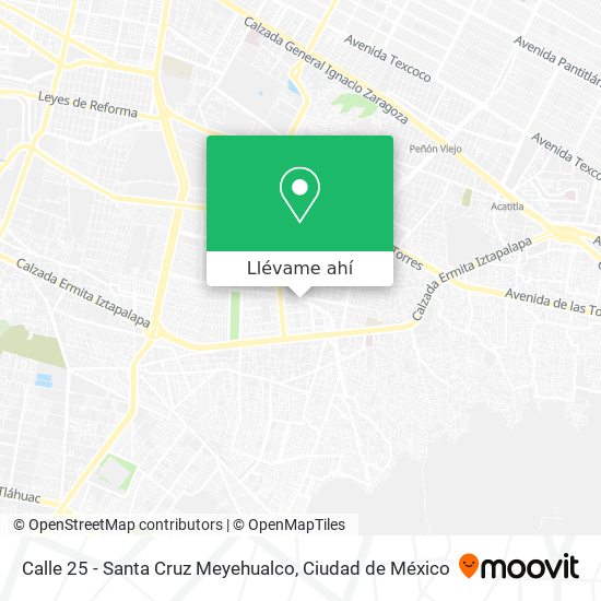 Cómo llegar a Calle 25 - Santa Cruz Meyehualco en Iztapalapa en Autobús o  Metro?