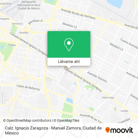 Mapa de Calz. Ignacio Zaragoza - Manuel Zamora