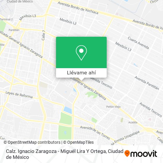Mapa de Calz. Ignacio Zaragoza - Miguél Lira Y Ortega