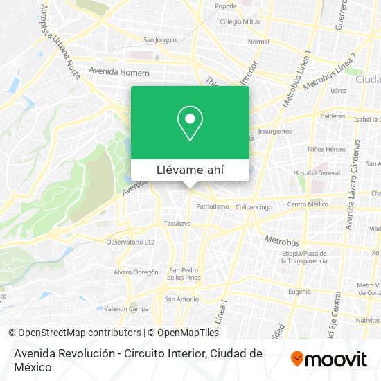 Mapa de Avenida Revolución - Circuito Interior