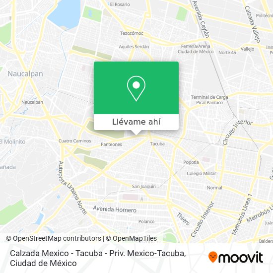 Mapa de Calzada Mexico - Tacuba - Priv. Mexico-Tacuba
