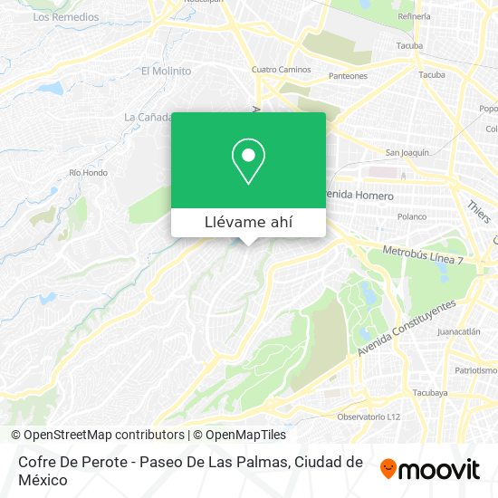 Mapa de Cofre De Perote - Paseo De Las Palmas