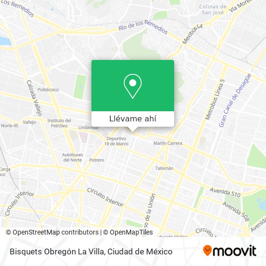 Mapa de Bisquets Obregón La Villa