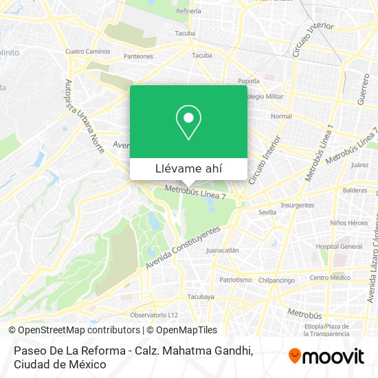 Mapa de Paseo De La Reforma - Calz. Mahatma Gandhi