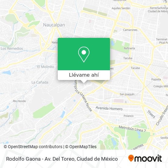 Mapa de Rodolfo Gaona - Av. Del Toreo