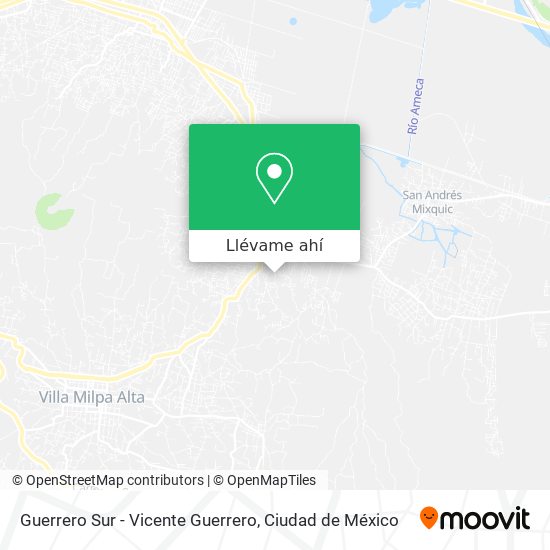 Mapa de Guerrero Sur - Vicente Guerrero