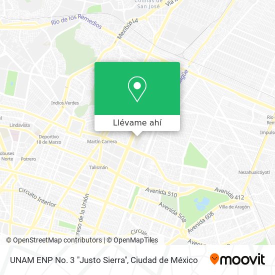 Mapa de UNAM ENP No. 3 "Justo Sierra"