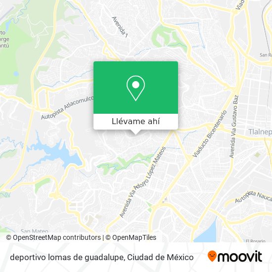 Mapa de deportivo lomas de guadalupe