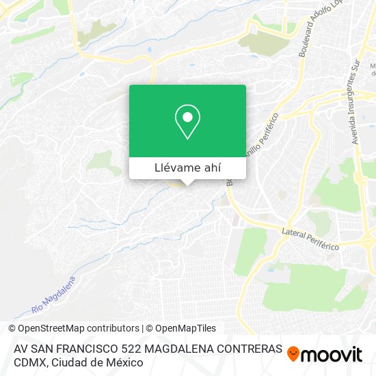 Mapa de AV  SAN FRANCISCO 522 MAGDALENA CONTRERAS CDMX