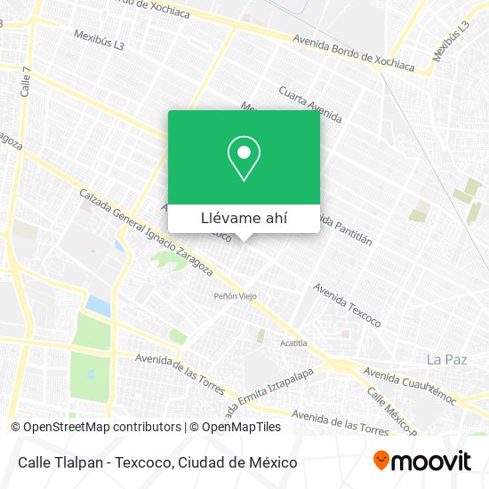 Mapa de Calle Tlalpan - Texcoco