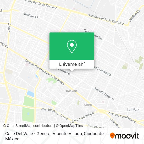 Mapa de Calle Del Valle - General Vicente Villada