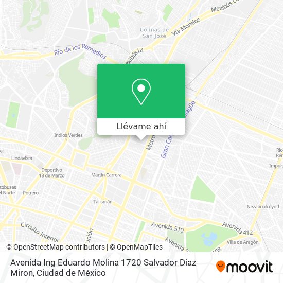 Mapa de Avenida Ing Eduardo Molina 1720  Salvador Diaz Miron
