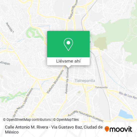 Mapa de Calle Antonio M. Rivera - Via Gustavo Baz