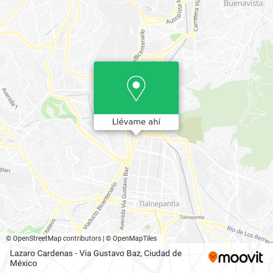 Mapa de Lazaro Cardenas - Via Gustavo Baz
