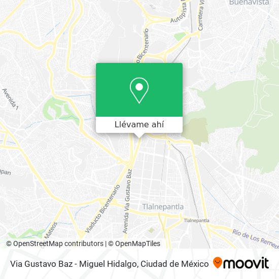 Mapa de Via Gustavo Baz - Miguel Hidalgo