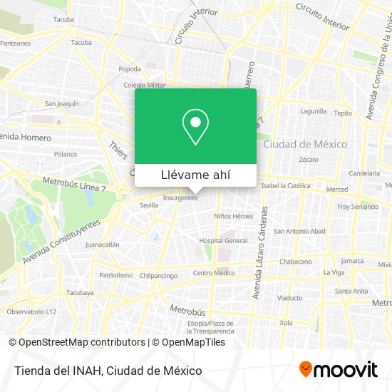 Mapa de Tienda del INAH