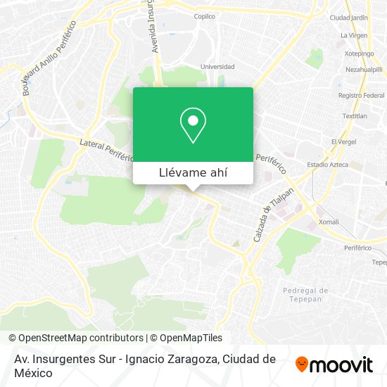 Mapa de Av. Insurgentes Sur - Ignacio Zaragoza