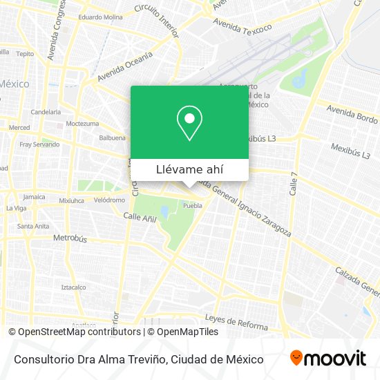 Mapa de Consultorio Dra Alma Treviño