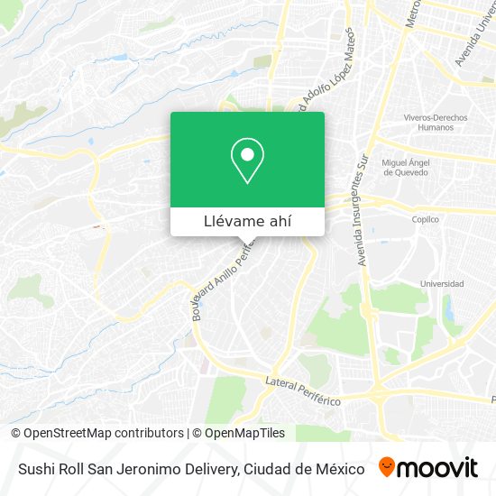 Mapa de Sushi Roll San Jeronimo Delivery