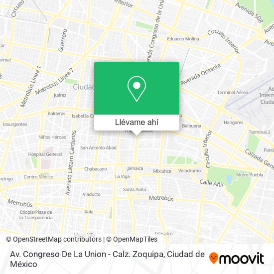 Mapa de Av. Congreso De La Union - Calz. Zoquipa