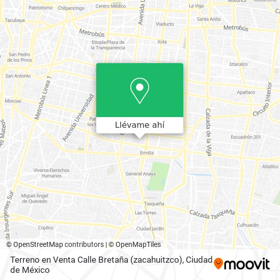 Mapa de Terreno en Venta Calle Bretaña (zacahuitzco)