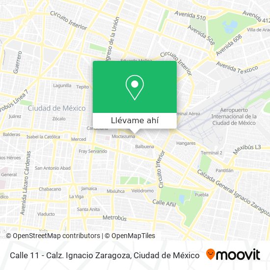 Mapa de Calle 11 - Calz. Ignacio Zaragoza