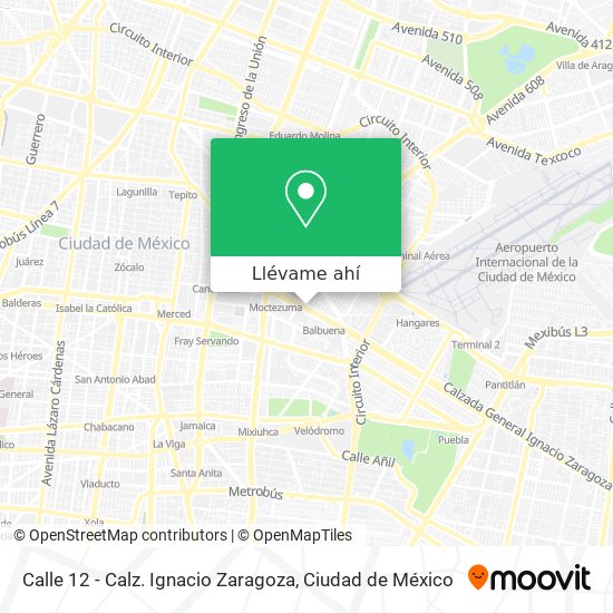 Mapa de Calle 12 - Calz. Ignacio Zaragoza