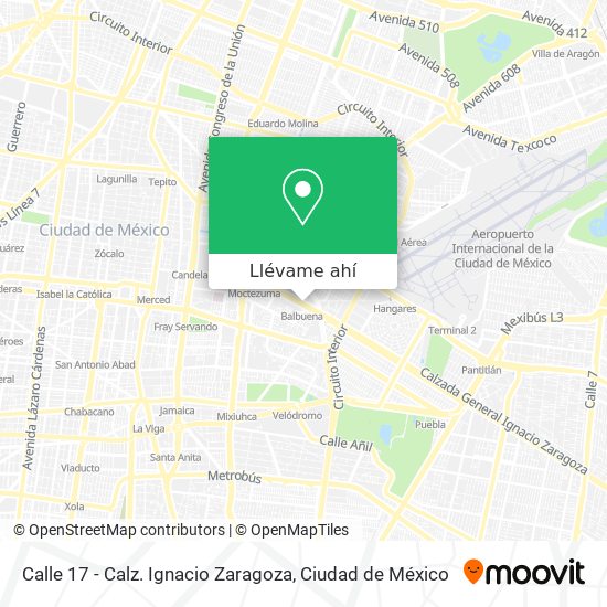 Mapa de Calle 17 - Calz. Ignacio Zaragoza