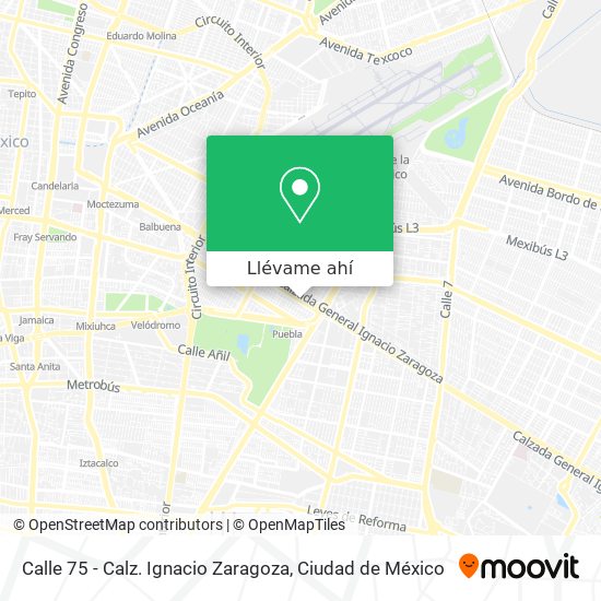 Mapa de Calle 75 - Calz. Ignacio Zaragoza